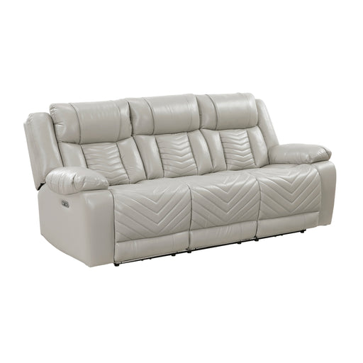 Homelegance - Huron Power Double Reclining Sofa in Gray - 8457GRY-3PW - GreatFurnitureDeal