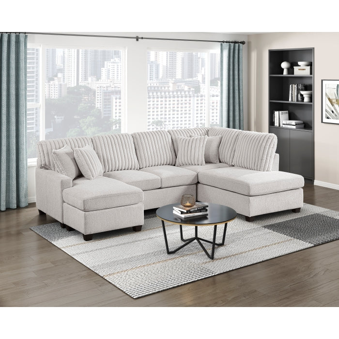 Homelegance - Lawson 2 Piece Sectional with Chaise in Taupe - 8470TPE*23LCRC - GreatFurnitureDeal