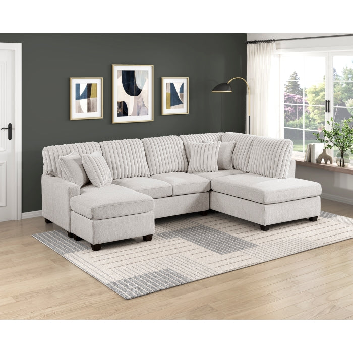 Homelegance - Lawson 2 Piece Sectional with Chaise in Taupe - 8470TPE*23LCRC - GreatFurnitureDeal