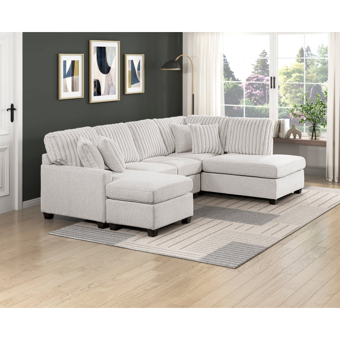 Homelegance - Lawson 2 Piece Sectional with Chaise in Taupe - 8470TPE*23LCRC - GreatFurnitureDeal