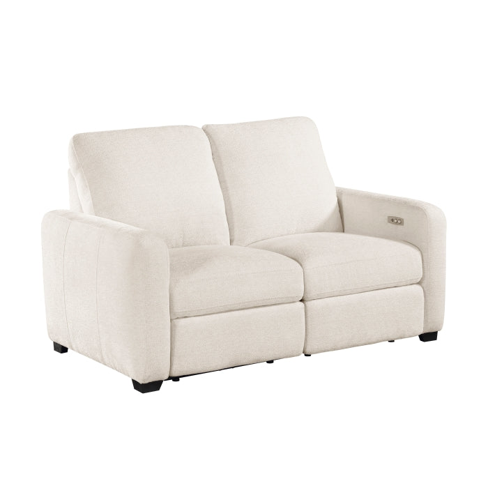 Homelegance - Vera Power Double Reclining Loveseat with USB Charging Ports in Beige - 8479BEG-2PW - GreatFurnitureDeal