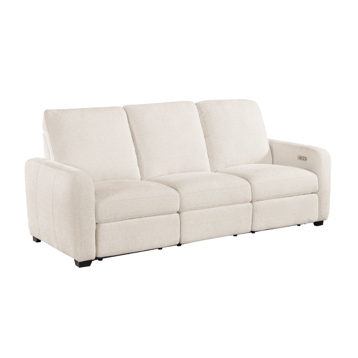 Homelegance - Vera Power Double Reclining Sofa with USB Charging Ports in Beige - 8479BEG-3PW - GreatFurnitureDeal