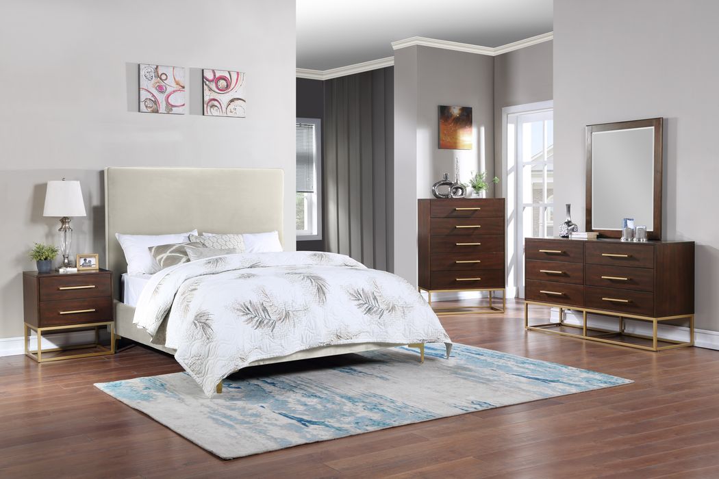 Meridian Furniture - Maxine Brown Wood Veneer And Iron Dresser - 848Brown-D - GreatFurnitureDeal