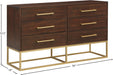 Meridian Furniture - Maxine Brown Wood Veneer And Iron Dresser - 848Brown-D - GreatFurnitureDeal