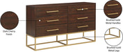 Meridian Furniture - Maxine Brown Wood Veneer And Iron Dresser - 848Brown-D - GreatFurnitureDeal