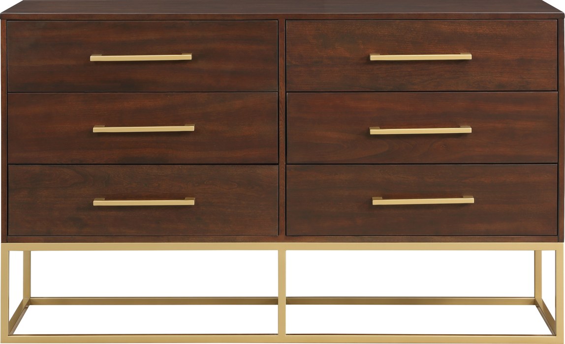 Meridian Furniture - Maxine Brown Wood Veneer And Iron Dresser - 848Brown-D - GreatFurnitureDeal