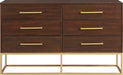 Meridian Furniture - Maxine Brown Wood Veneer And Iron Dresser - 848Brown-D - GreatFurnitureDeal