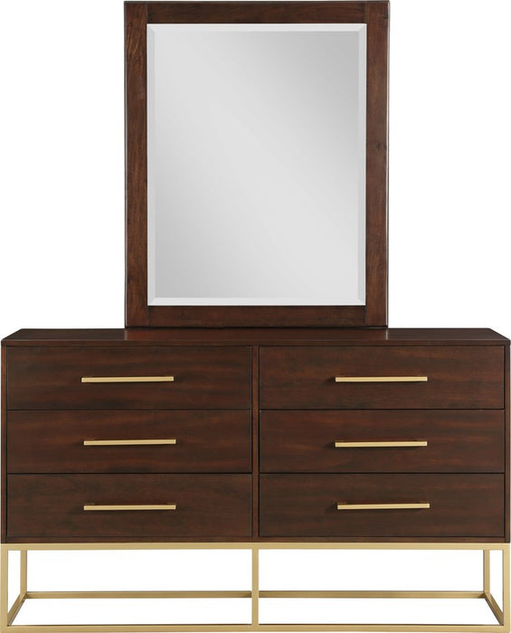 Meridian Furniture - Maxine Brown Wood Veneer And Iron Dresser - 848Brown-D - GreatFurnitureDeal