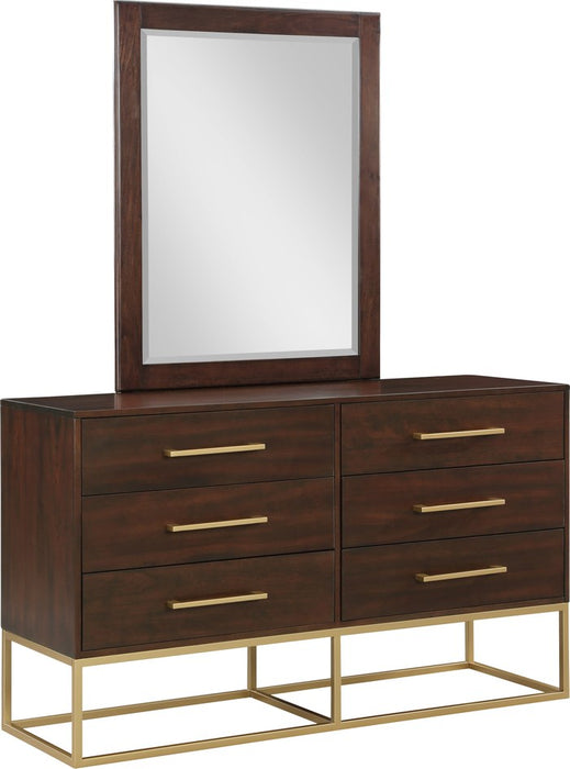 Meridian Furniture - Maxine Brown Wood Veneer And Iron Dresser - 848Brown-D - GreatFurnitureDeal