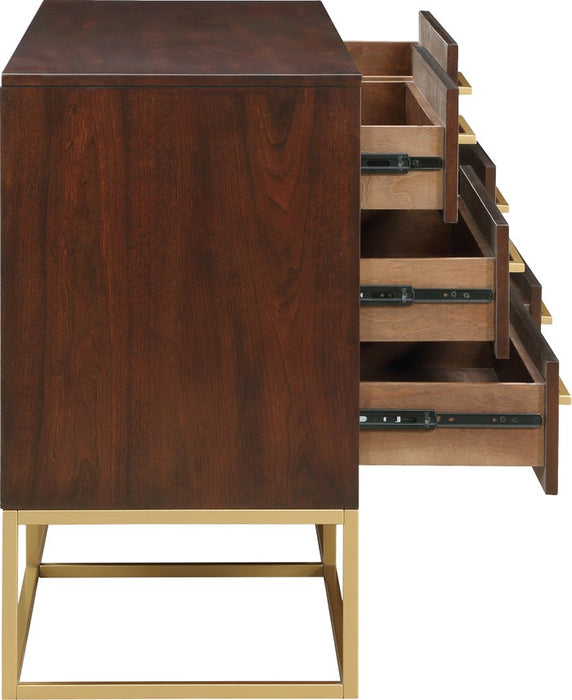 Meridian Furniture - Maxine Brown Wood Veneer And Iron Dresser - 848Brown-D - GreatFurnitureDeal