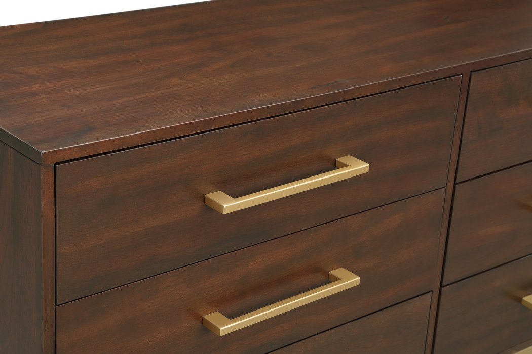 Meridian Furniture - Maxine Brown Wood Veneer And Iron Dresser - 848Brown-D - GreatFurnitureDeal