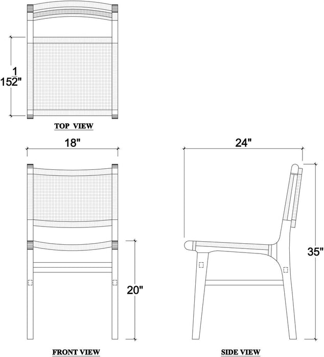 Bramble - Logan Teak Dining Chair in Teak Natural Finish w/ Rattan Natural Seat & Back (Set of 2) - 85032TRN-RNAT---