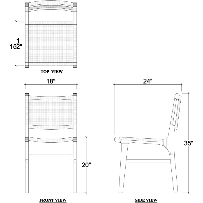 Bramble - Logan Teak Dining Chair In Teak Natural Finish w/ Rattan Natural Seat and Back - BR-85032TRN-RNAT
