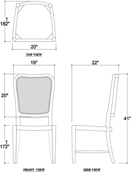 Bramble - Laurna Teak Dining Chair in Teak White Wash w/ Seat in Camelot Performance Fabric & White Wash Rattan Back (Set of 2) - 85047TWWSF200RWWS---