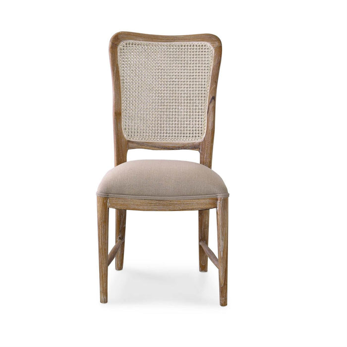 Bramble - Laurna Teak Dining Chair in Teak White Wash w/ Seat in Camelot Performance Fabric & White Wash Rattan Back (Set of 2) - 85047TWWSF200RWWS---