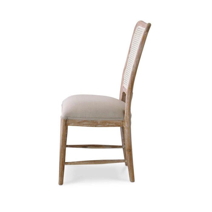 Bramble - Laurna Teak Dining Chair in Teak White Wash w/ Seat in Camelot Performance Fabric & White Wash Rattan Back (Set of 2) - 85047TWWSF200RWWS---