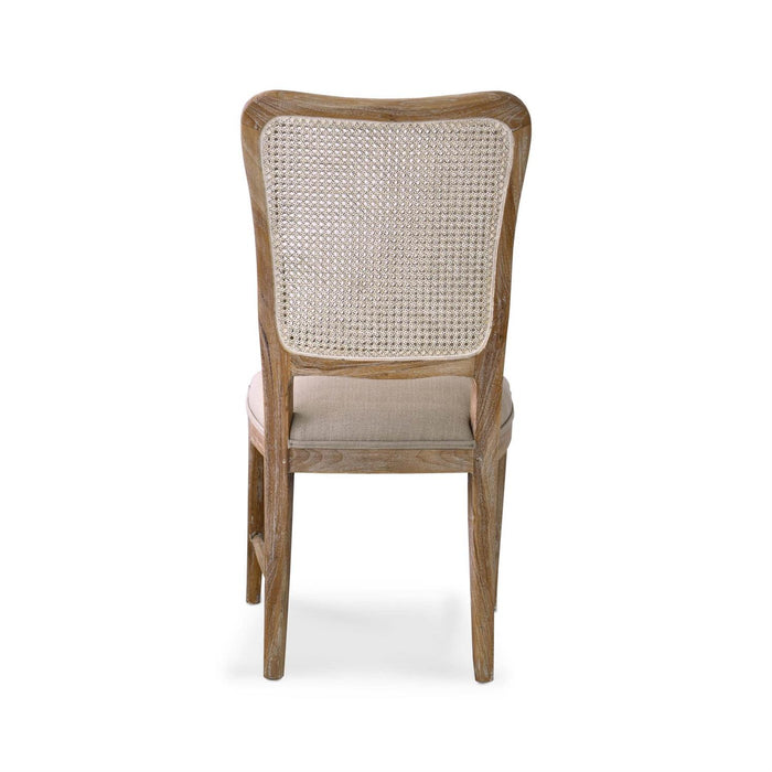 Bramble - Laurna Teak Dining Chair in Teak White Wash w/ Seat in Camelot Performance Fabric & White Wash Rattan Back (Set of 2) - 85047TWWSF200RWWS---