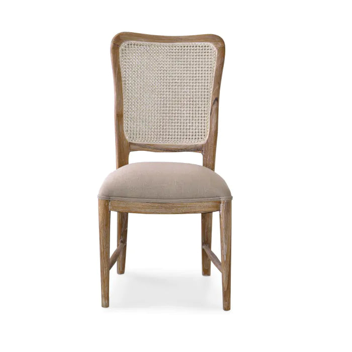 Bramble - Laurna Dining Chair w/ Upholstered Seat & Rattan Back Teak - 85047TWWSF200RWWS - GreatFurnitureDeal
