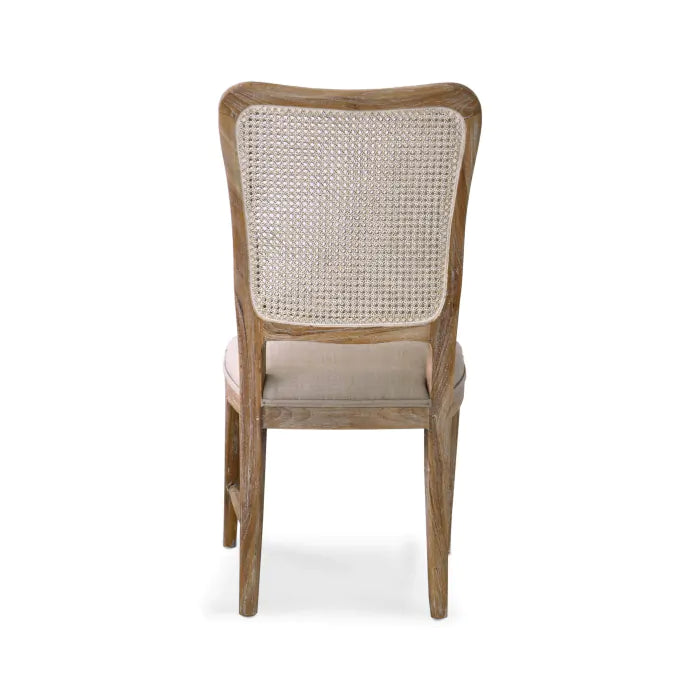 Bramble - Laurna Dining Chair w/ Upholstered Seat & Rattan Back in Teak - BR-85047 - GreatFurnitureDeal