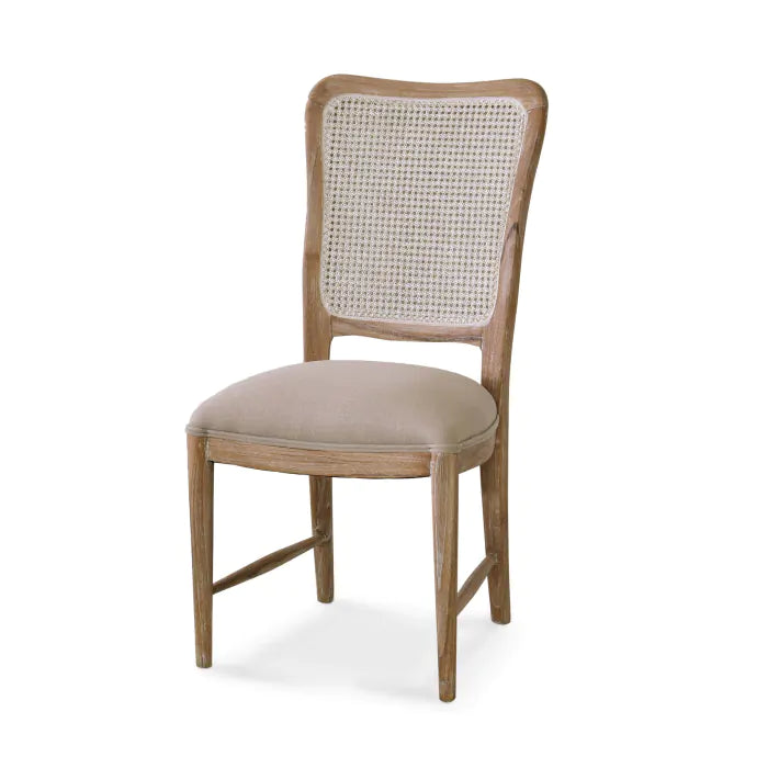 Bramble - Laurna Dining Chair w/ Upholstered Seat & Rattan Back Teak - 85047TWWSF200RWWS - GreatFurnitureDeal