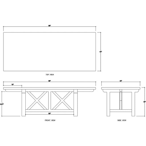 Bramble - Silvia Dining Table 96" in Reclaimed Teak - 85053TSW - GreatFurnitureDeal