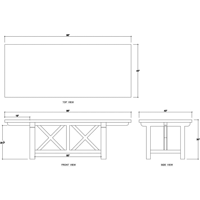 Bramble - Silvia Dining Table 96" in Reclaimed Teak - 85053TSW - GreatFurnitureDeal