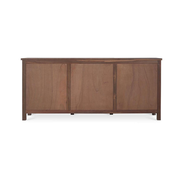 Bramble - Silvia Reclaimed Teak 3 Door Sideboard in Teak Straw Wash w/ Rattan Natural Door Panels - 85054TSW-RNAT---