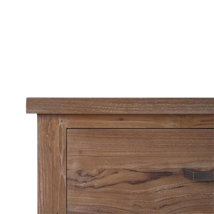 Bramble - Silvia Reclaimed Teak 3 Door Sideboard in Teak Straw Wash w/ Rattan Natural Door Panels - 85054TSW-RNAT---