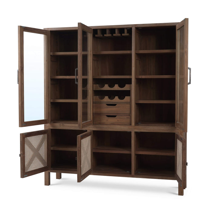 Bramble - Silvia Wine Cabinet in Teak Straw - US-WS-85056TSW-RNAT---