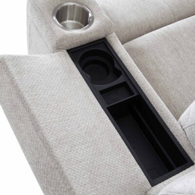 Franklin Furniture - 8507 Arlington Chair and a Half Recliner Power Recline/ Dual Storage Arms in Seeley Sand - 8507-SAND
