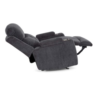 Franklin Furniture - 8507 Arlington Chair and a Half Recliner Power Recline/ Dual Storage Arms in Seeley Storm - 8507-STORM