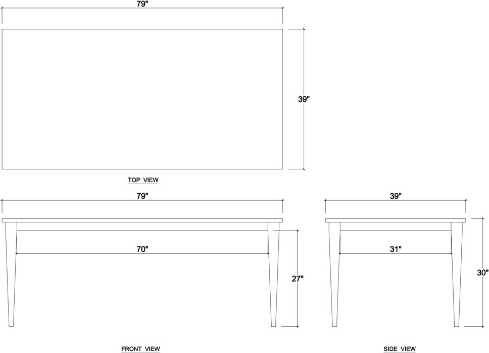 Bramble - Tuscan Teak Dining Table 79'' in Dark Walnut - US-WS-85100WLT-----