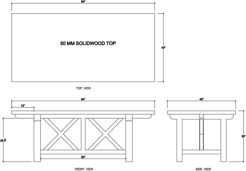 Bramble - Silvia Dining Table 84" - Reclaimed Teak - BR-85150 - GreatFurnitureDeal