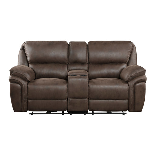 Homelegance - Proctor Double Reclining Love Seat with Center Console in Brown - 8517BRW-2 - GreatFurnitureDeal