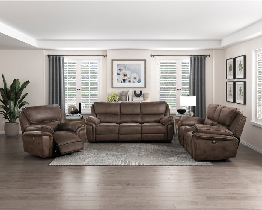Homelegance - Proctor Double Reclining Love Seat with Center Console in Brown - 8517BRW-2 - GreatFurnitureDeal