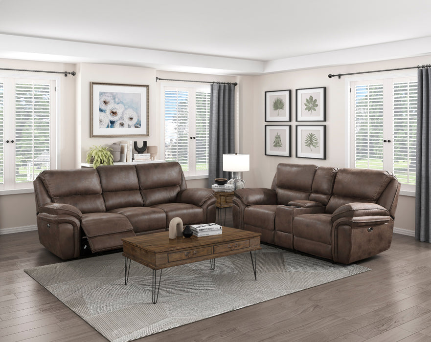 Homelegance - Proctor Double Reclining Love Seat with Center Console in Brown - 8517BRW-2 - GreatFurnitureDeal