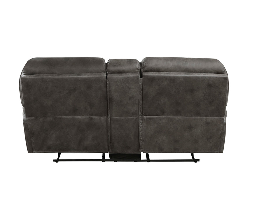 Homelegance - Proctor Power Double Reclining Love Seat with Center Console in Gray - 8517BRW-2PW - GreatFurnitureDeal