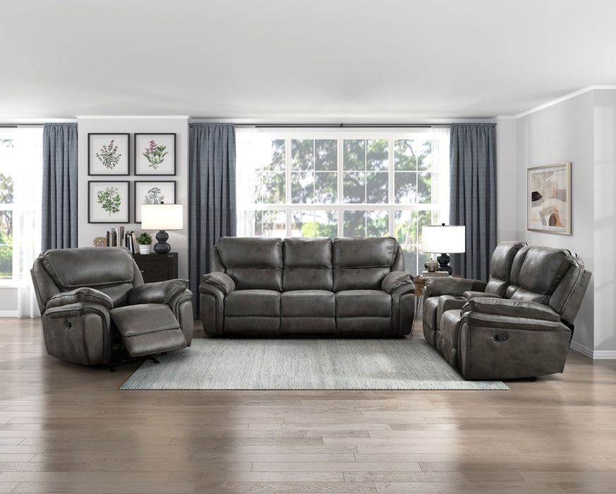 Homelegance - Proctor Double Reclining Love Seat with Center Console in Gray - 8517BRW-2 - GreatFurnitureDeal