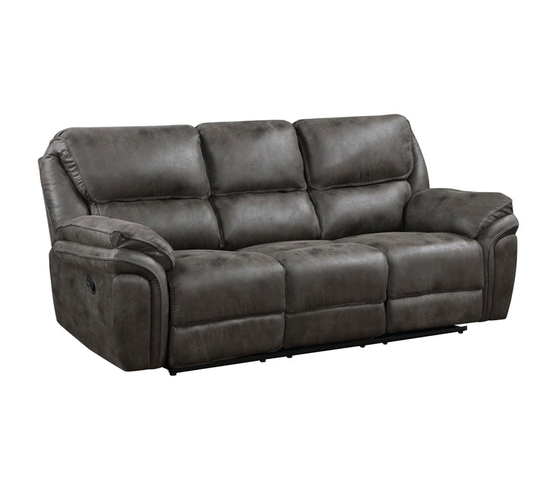 Homelegance - Proctor 3 Piece Double Reclining Living Room Set in Gray - 8517BRW*3 - GreatFurnitureDeal