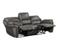 Homelegance - Proctor 3 Piece Power Double Reclining Living Room Set in Gray - 8517BRW*3PW - GreatFurnitureDeal