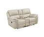 Homelegance - Proctor Power Double Reclining Love Seat with Center Console in Sand - 8517PWT-2PW - GreatFurnitureDeal