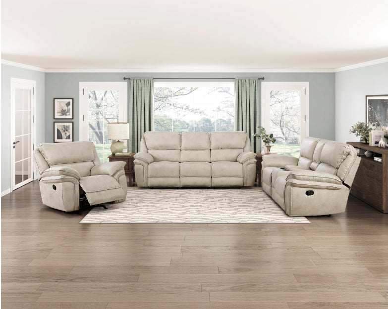Homelegance - Proctor Double Reclining Sofa in Sand - 8517PWT-3 - GreatFurnitureDeal