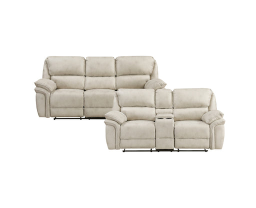 Homelegance - Proctor Double Reclining Love Seat with Center Console in Sand - 8517PWT-2 - GreatFurnitureDeal