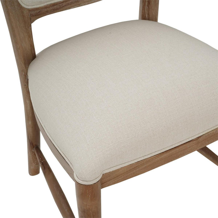Bramble - Laurna Teak Dining Chair in Teak White Wash w/ Natural Performance Fabric (Set of 2) - 85191TWWSF215----