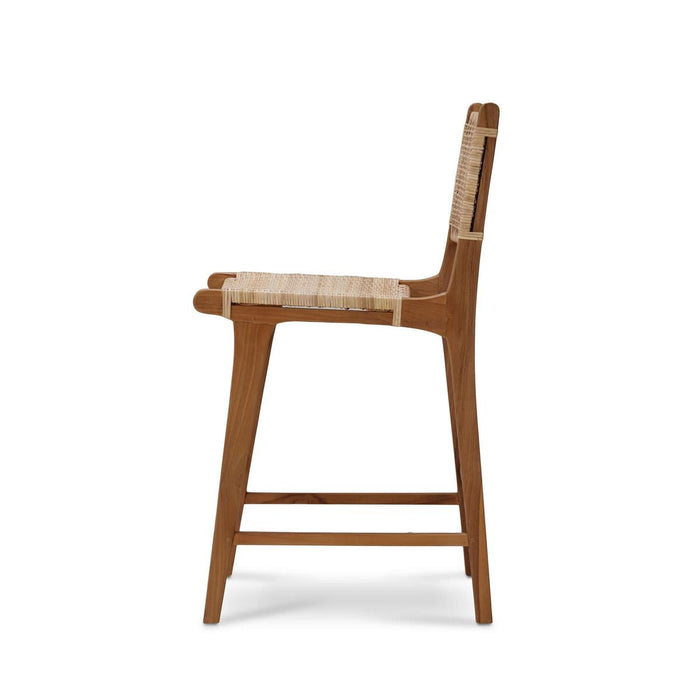 Bramble - Logan Counter Stool in Teak Natural Finish w/ Rattan Natural Seat & Back (Set of 2) - 85194TRN-RNAT---