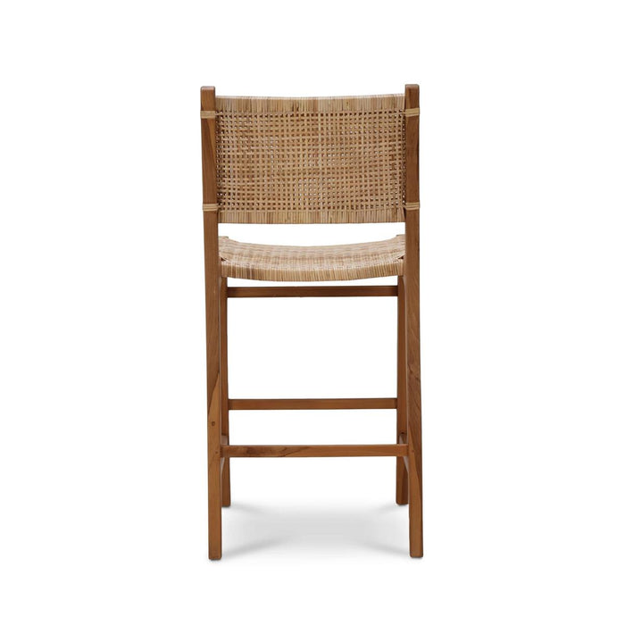 Bramble - Logan Counter Stool in Teak Natural Finish w/ Rattan Natural Seat & Back (Set of 2) - 85194TRN-RNAT---