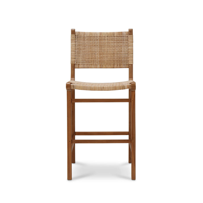 Bramble - Logan Counter Stool w/ Rattan in Teak Natural Finish w/ Rattan Natural Seat & Back - 85194TRN-RNAT--- - GreatFurnitureDeal