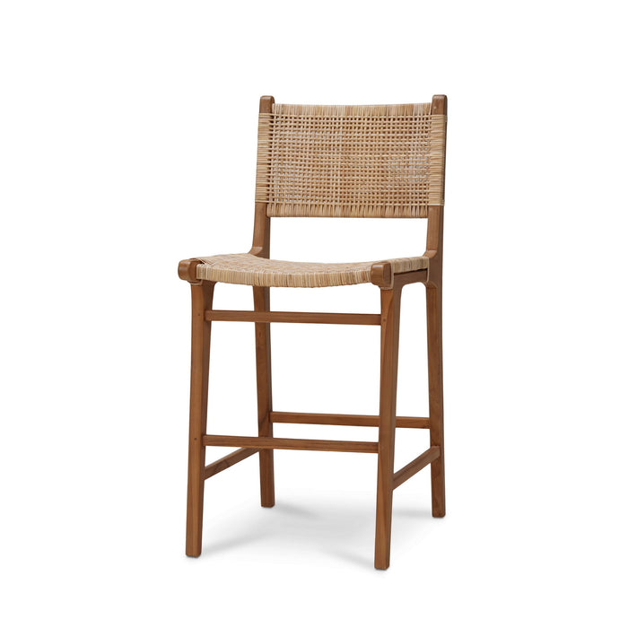 Bramble - Logan Counter Stool w/ Rattan in Teak Natural Finish w/ Rattan Natural Seat & Back - 85194TRN-RNAT--- - GreatFurnitureDeal