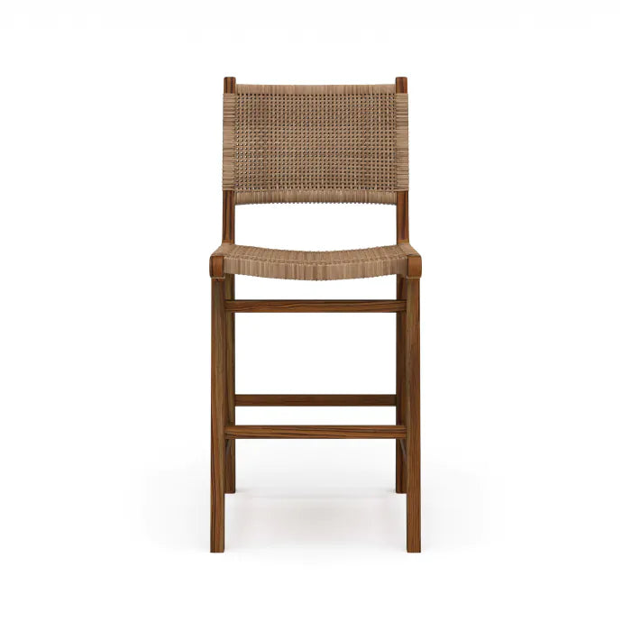 Bramble - Logan Counter Stool w/ Rattan in Teak (Set of 2) - BR-85194 - GreatFurnitureDeal