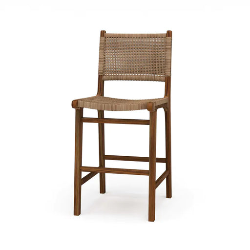 Bramble - Logan Counter Stool w/ Rattan in Teak (Set of 2) - BR-85194 - GreatFurnitureDeal
